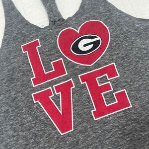 Colosseum Athletics Georgia Bulldogs LOVE Heart Racerback Tank Top Gray Small